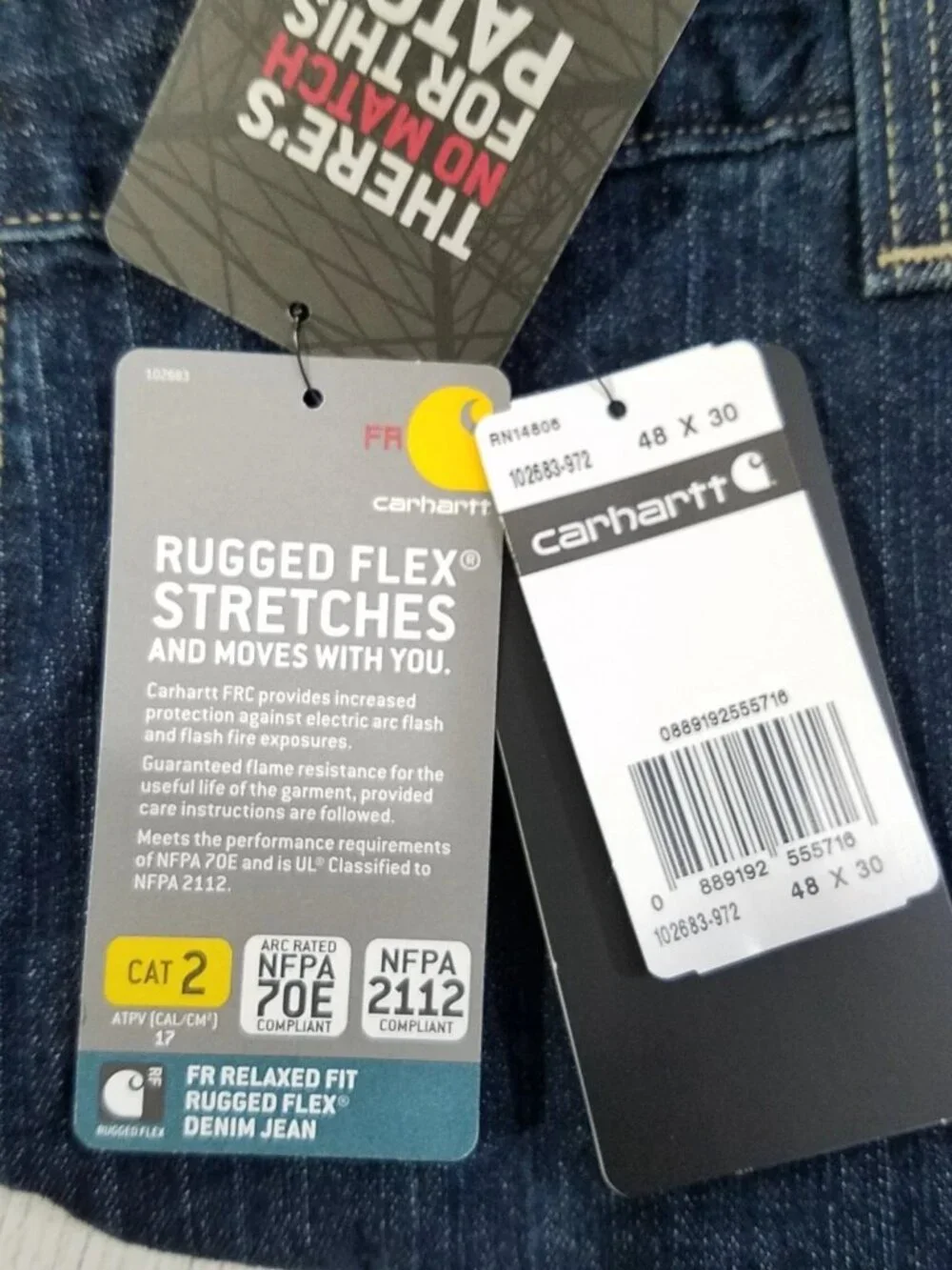 Carhartt FR Flame Resistant Relaxed Fit Rugged Flex Jeans Mens 48x30